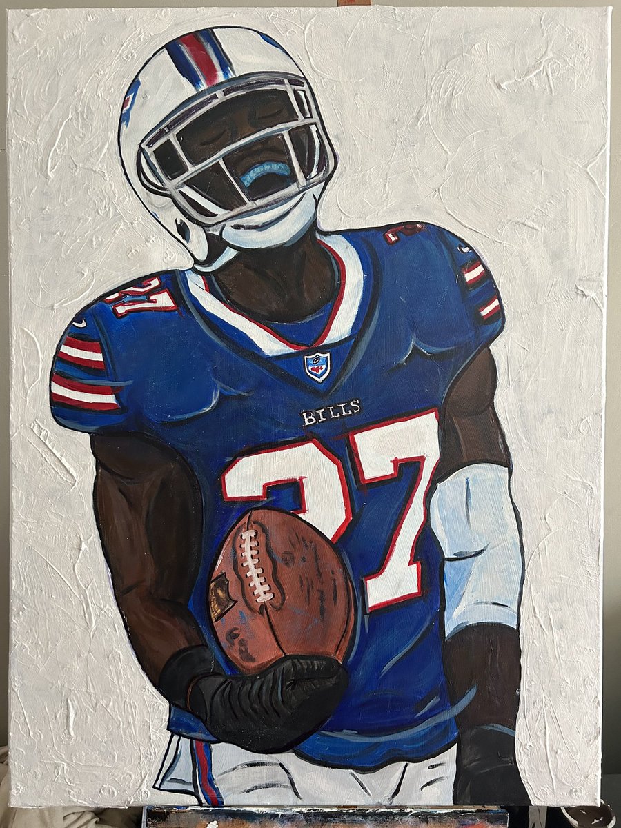 Mack_MadeIt's tweet photo. I need my  #BillsMafia fam to tap in. 30inx40in Tre White acrylic painting for sale! Please retweet! 🙏🏾 @BuffaloBills https://t.co/aw1MP978M2