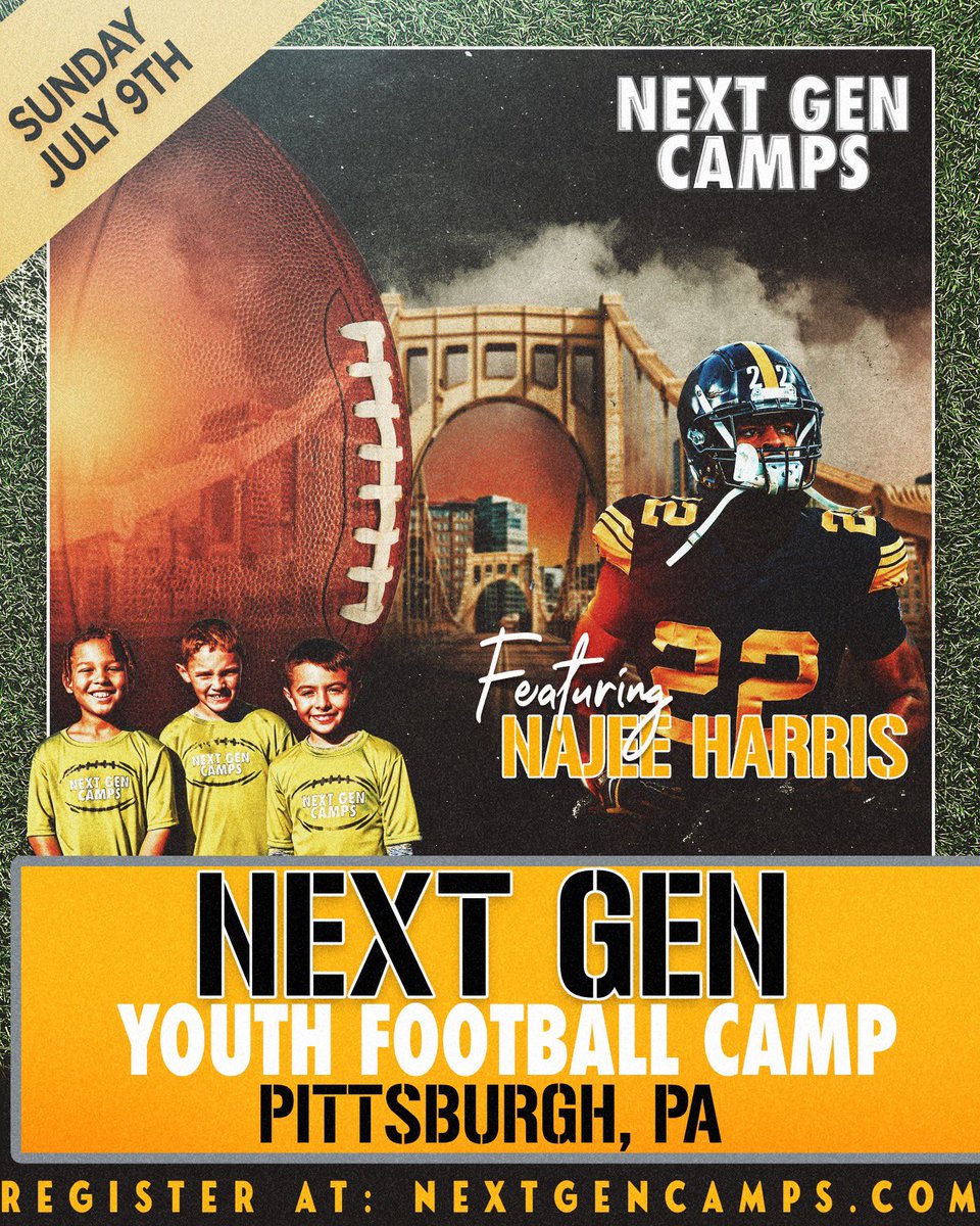 Register now for the Next Gen 🏈 Camp on July 9th. Hit the link: nextgencamps.com/najee-harris-y…