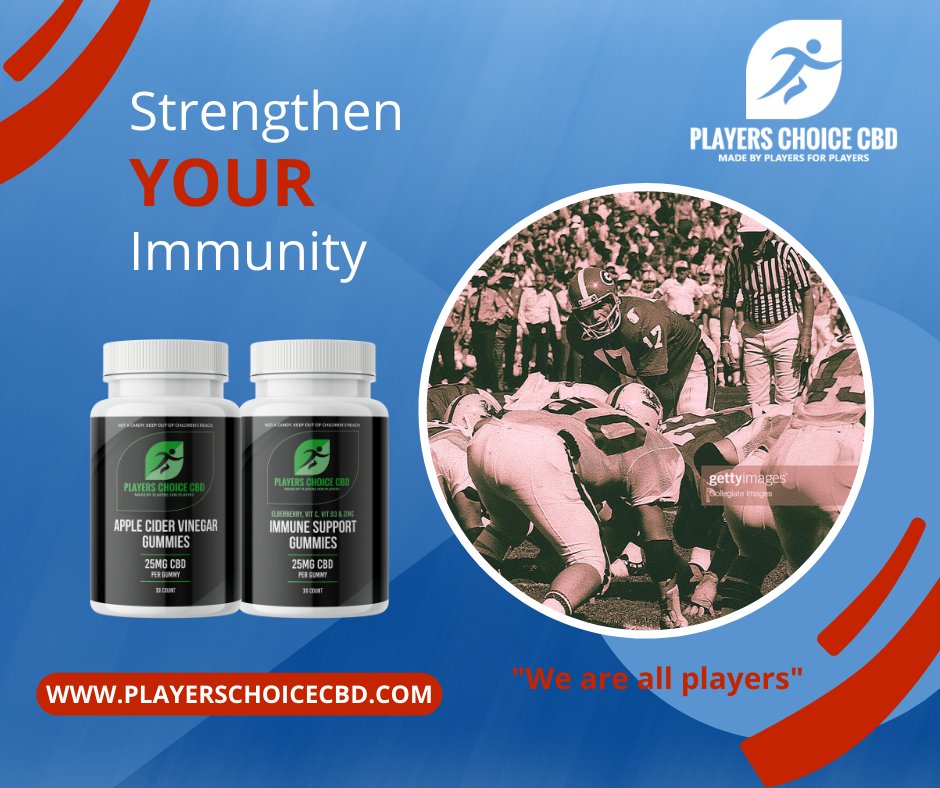 Strengthen your immunity
Check us out: playerschoicecbd.com/heathers
#playerschoice #playerschoicecbd #cbd #athletelife #weareallplayers #madeforplayersbyplayers #cbdoil #cbdlife #cbdproducts #training #headinthegame #trainharder #recoverfaster #cbdgummies #wellness