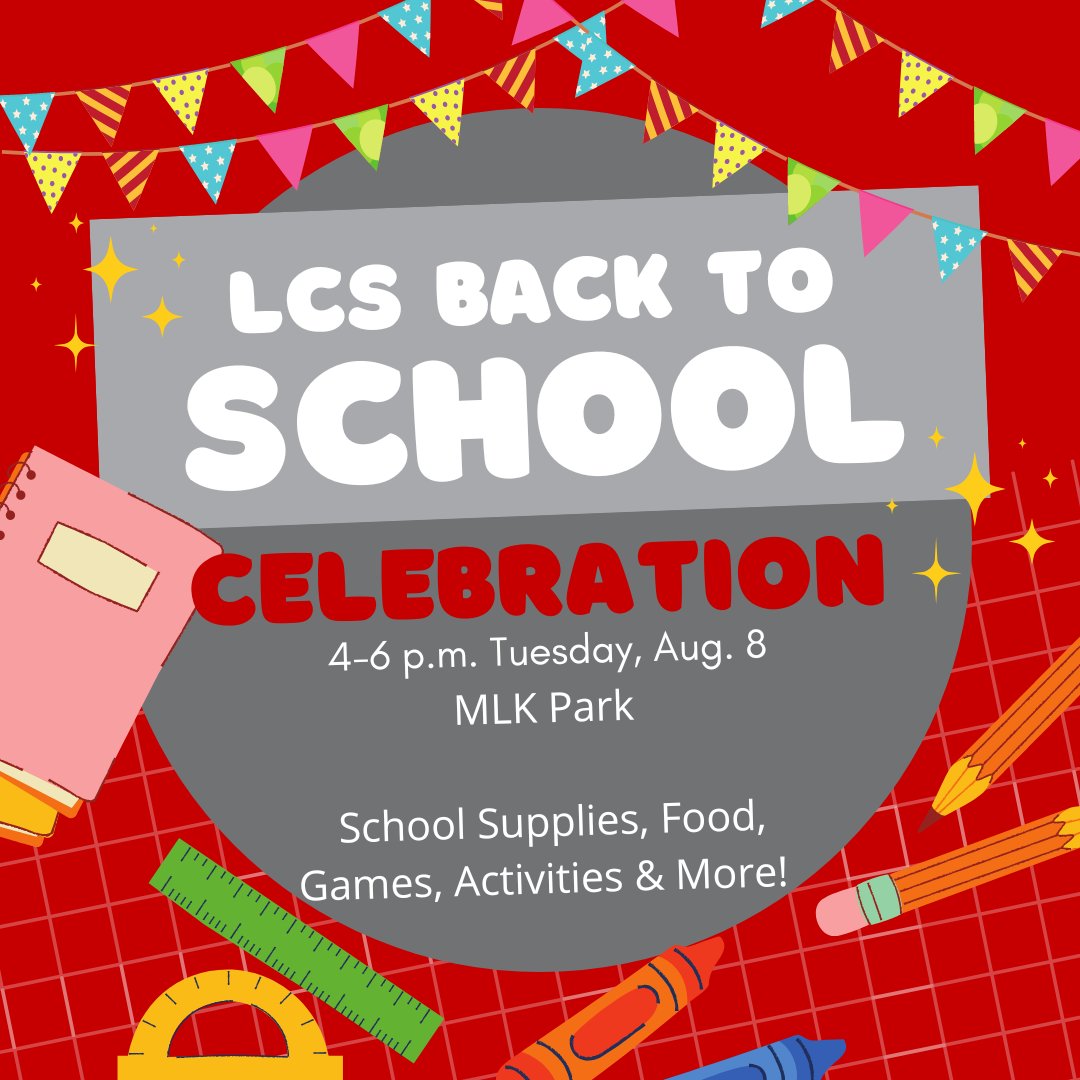 LimaCitySchools's tweet photo. Save the Date! 

Accepting school supplies &amp; monetary donations.  Supplies to  Bus Garage, 600 E. Wayne, 7:30 - 4. 

Monetary donations to Treasurer's Office, 755 St. John's Ave., Lima, OH 45804. Checks payable to Lima City Schools, "Back to School Celebration" in memo box. https://t.co/RaAoGYmRXv