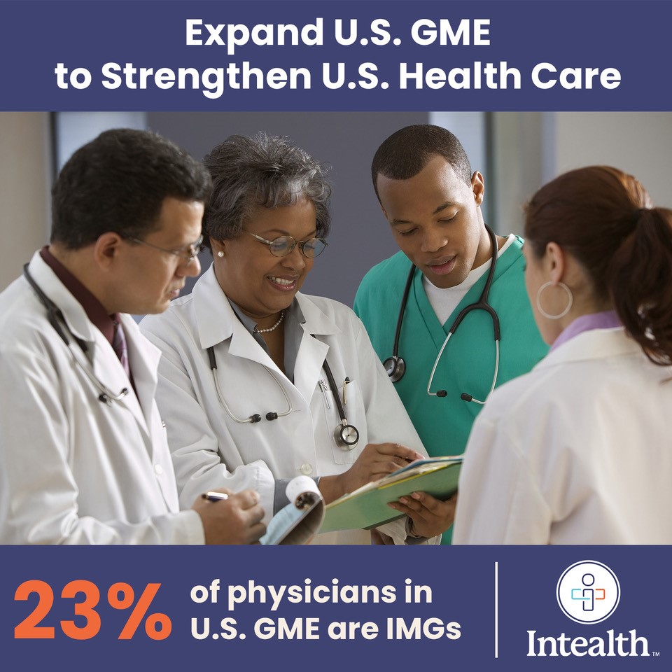 Intealth's tweet image. Thank you @RepTerriSewell and @RepBrianFitz for championing the Resident Physician Shortage Reduction Act, which will improve access to patient care, especially in medically underserved areas where IMGs are vital members of health care teams. #ExpandGME. ow.ly/IOeW50OVb4G