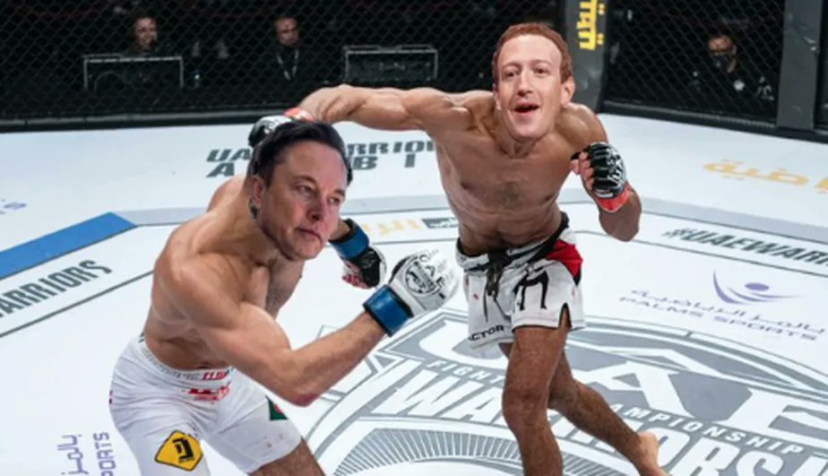 Place your bets now

🚀Musk X Zuckerberg📘

theverge.com/2023/6/21/2376…
#MarkZuckerberg #Elonmusk #savetheplanet #NFT #UFC