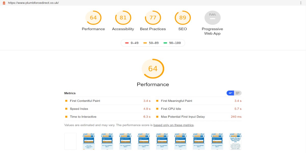GrowthHackSEO's tweet photo. The Plumbforce Direct homepage loads in just over 6 seconds (slow), that means some visitors will tap the back button before booking a plumber! https://t.co/rLYPXt2yDZ https://t.co/HfxQG3sn8O