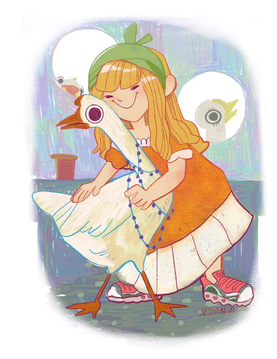 Visiting the local park with LOTS of geese #kidlit #bookillustration