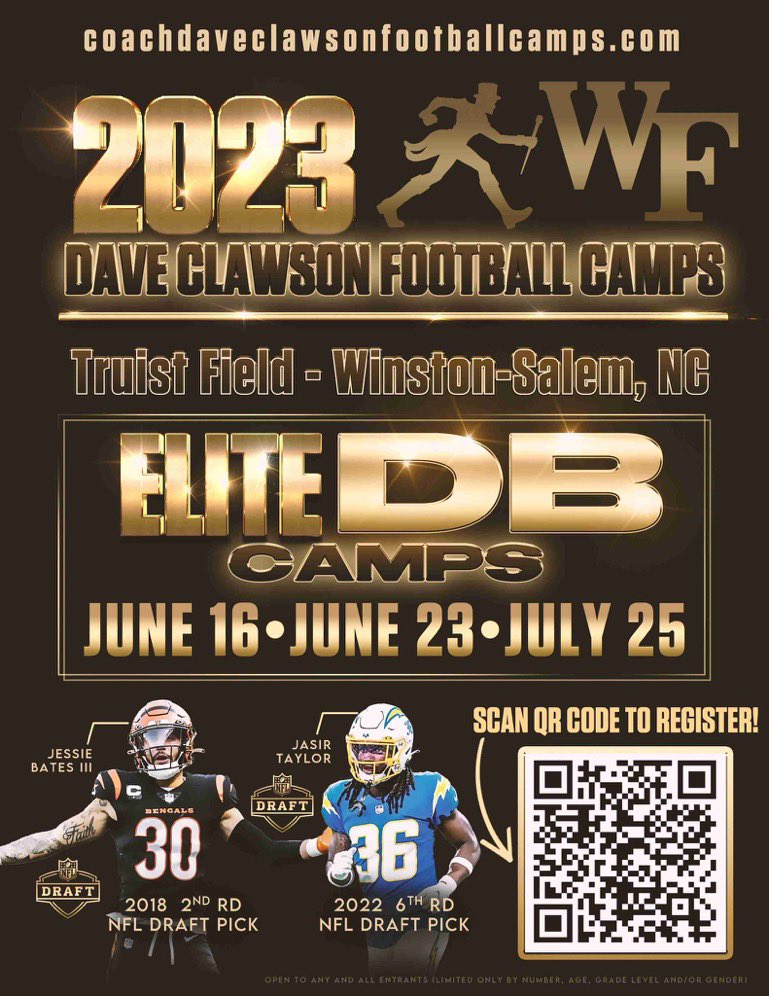 I will be at the Wake Forest Football camp tomorrow! @patward71 @MikeWard71 @RashodGillespie @CoachCellus @Weston___Smith @WF_FBRecruiting
