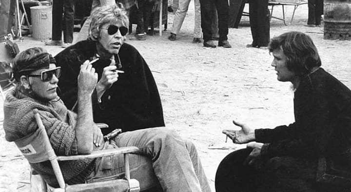 Happy birthday Kris Kristofferson with Sam Peckinpah and James Coburn on the set of Pat Garrett And Billy The Kid 1973. #KrisKristofferson #sampeckinpah #jamescoburn #patgarrettandbillythekid #1970s #singersongwriter #Actor