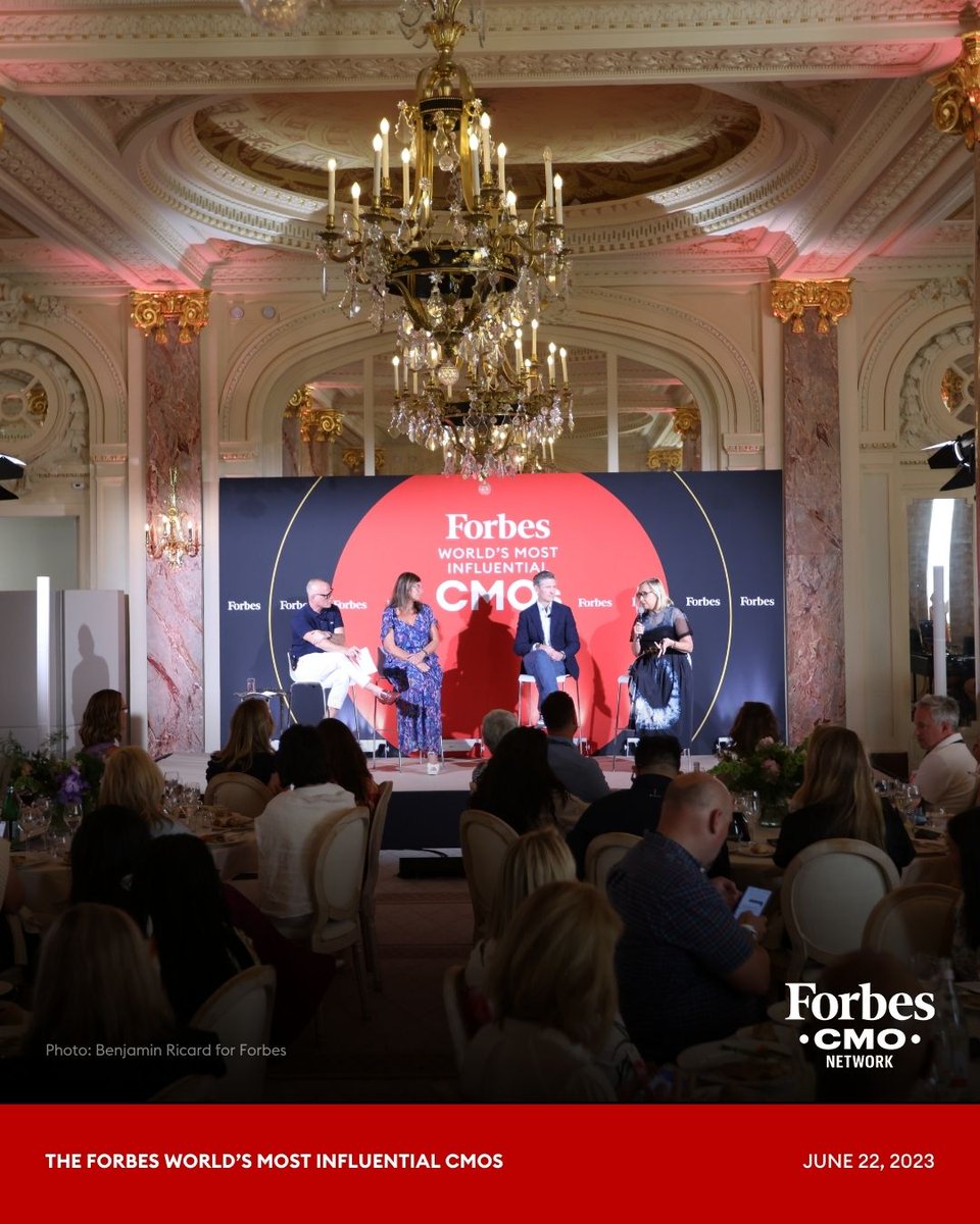 Forbes's tweet photo. Forbes celebrated the launch of the World’s Most Influential CMOs list by gathering the second class in Cannes, France, to discuss the evolution of marketing influence. Get the full list of the #MostInfluentialCMOs: https://t.co/PjdZxcSGFe https://t.co/2SLj9jP6zz