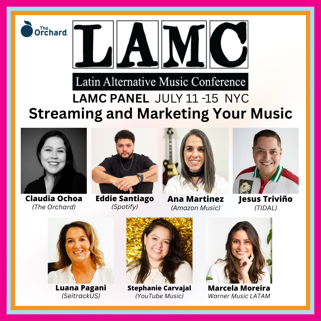 Get the lowdown on Streaming &amp; Marketing Your Music, presented by <a href="/orchtweets/">The Orchard</a> on July 12th! Featuring #ClaudiaOchoa (#TheOrchard), #MarcelaMoreira (<a href="/warnermusiclat/">Warner Music Latina</a>), <a href="/Jesustalkz/">JesusTalkz ✊🏽</a> (<a href="/TIDAL/">Tidal</a>), #LuanaPagani (<a href="/seitrack_us/">Seitrack U.S.</a>), <a href="/anagalleta/">Ana Galleta</a> (<a href="/amazonmusic/">Amazon Music</a>), #StephanieCarvajal (<a href="/youtubemusic/">YouTube Music</a>)