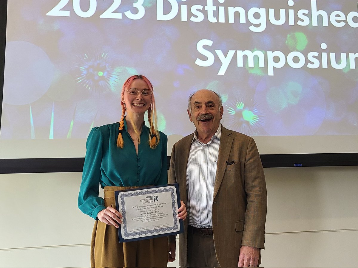 DrSmithberger's tweet image. Congratulations to our postdoctoral finalists, Dr. Stanislav Drapela and Dr. Yaakov Stern, and to the winner of the 2023 Postdoc Presentation Competition, Dr. Alyssa Shepard!! @MoffittNews #MoffittDLS23