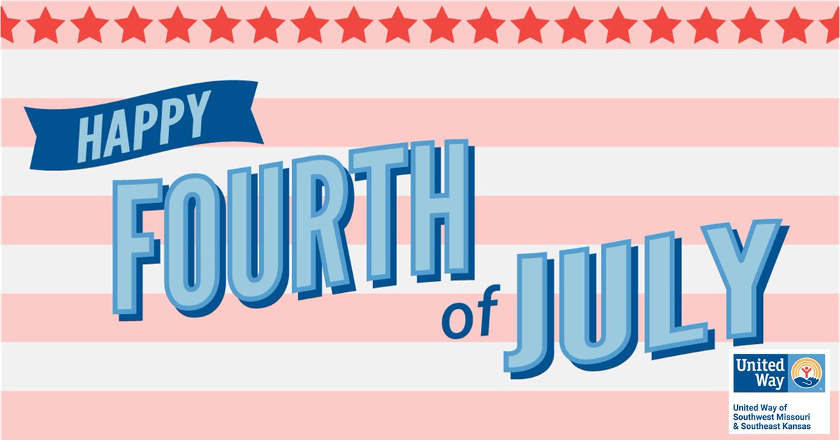 UnitedWayMoKan's tweet photo. Happy Independence Day! 🧨Have a safe and fun holiday. #HappyBirthdayUSA #LiveFree #LiveUnited https://t.co/qmjKDtAlSK