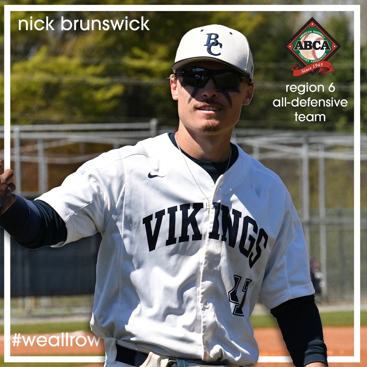 Nick Brunswick has been named to the @ABCA1945  Division III Region 6 All-Defensive Team! #WeAllRow