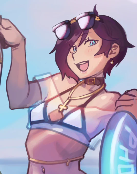 Sol enjoying the beach!!    commission for 