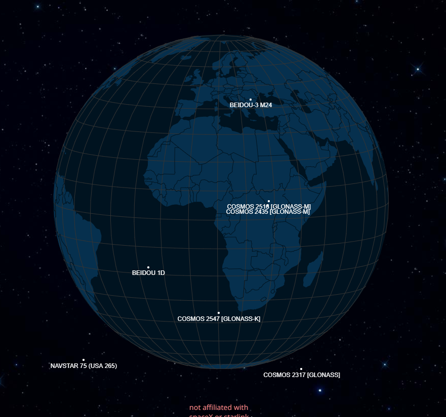 @Starlink @SpaceX @RwandaGov @InstituteGC First Image, All white dots are Starlink Satellites. 

Second Image is Oneweb's Satellites.

The third Image are GPS Satellites.  Had to Zoom out as they are much further from the ground. 

The Falcon 9 Rocket, and its ability to be reused, is what is making all of this possible