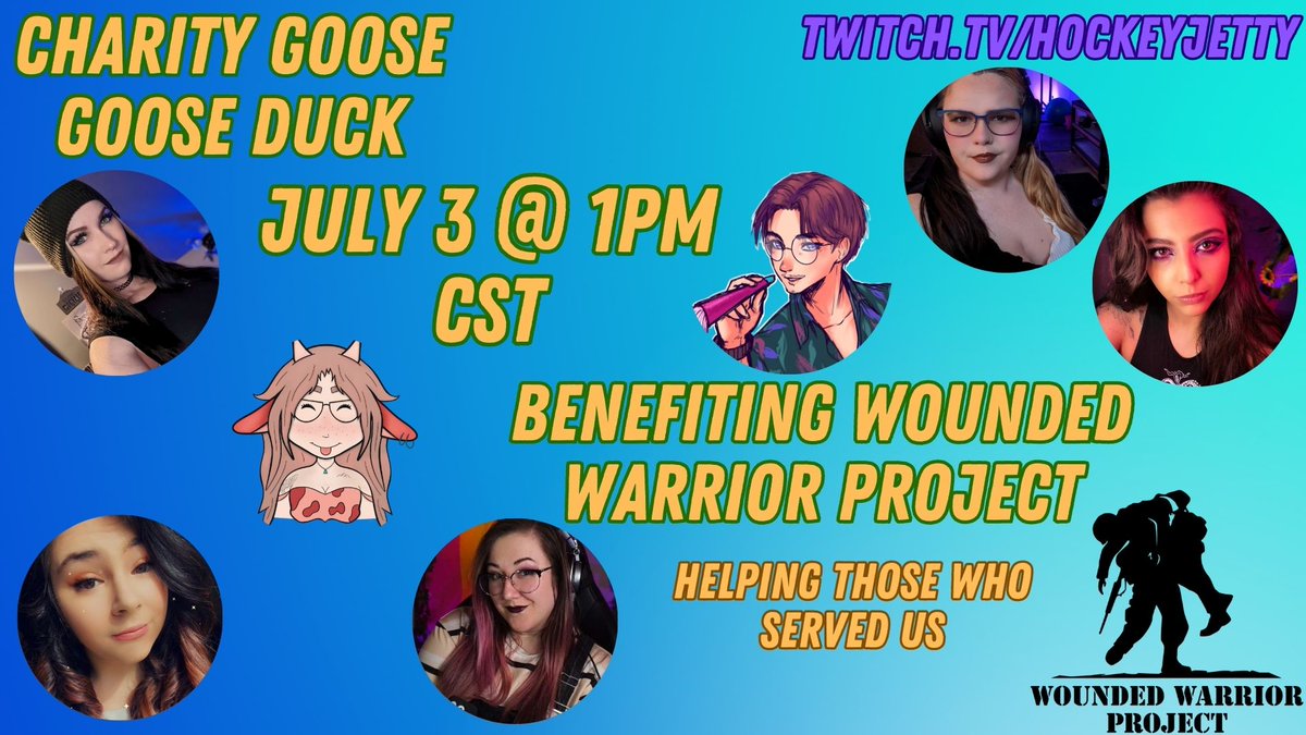 These amazing creators are joining me on July 3 to raise some amazing funds for <a href="/wwp/">WWP</a>! #charity <a href="/griffy_buns/">Griffy</a> <a href="/ImDreamWarrior/">⚔️Dream Warrior⚔️</a> <a href="/scurrdycatg/">scurrdycatg</a> @ImPeachyXO <a href="/dynodare/">☠️ Dyno</a> <a href="/JenIsOnline/">JenIsOnline</a> <a href="/BeethechaosTTV/">Bee the Chaos</a> <a href="/ItsIanWatson/">itsIanWatson</a> <a href="/arcanepriest/">🌈Pride & Wrath🌈</a>