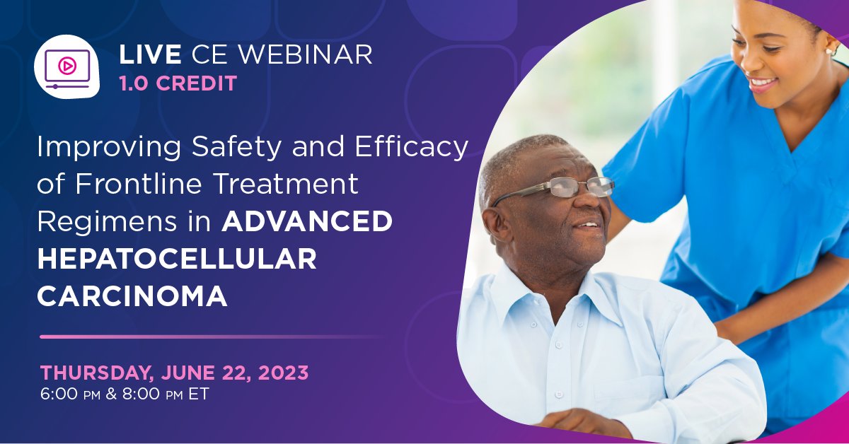 Premiering tonight! Check out this live webinar on HCC! Learn more: bit.ly/3oKORZe
Learner Level: Intermediate, Advanced
#PTCE #LiveWebinar #Oncology #FreeCE #oncopharm #rxtwitter #CEcredit #pharmacy #pharmacists #pharmacyeducation #ContinuingEducation