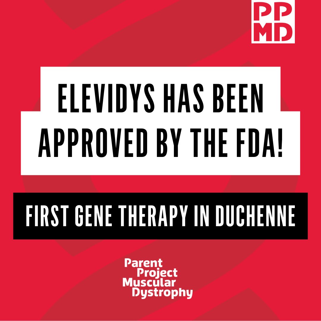 ParentProjectMD's tweet photo. Today is an incredible milestone for the entire #Duchenne community. Today, the FDA has granted accelerated approval to ELEVIDYS, a micro-dystrophin gene therapy used to treat people ages 4-5 with Duchenne muscular dystrophy. https://t.co/dBrS2KepyD https://t.co/UXlIiObCZI