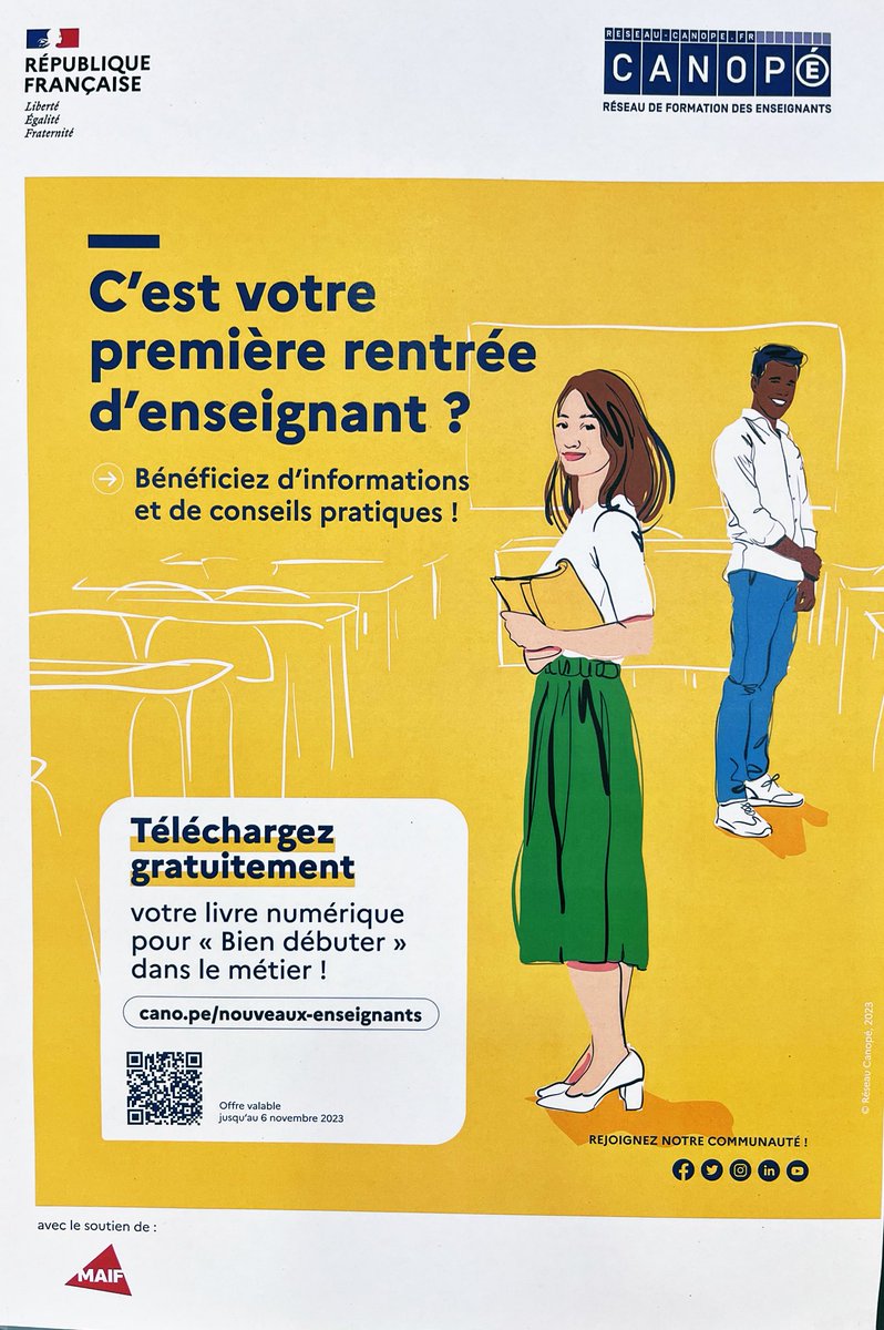 ✅ Pour votre première rentrée d’enseignant, nous vous proposons de télécharger gratuitement “Bien débuter dans le métier”, l’ouvrage de référence de <a href="/reseau_canope/">Réseau Canopé</a> 

QR code à flasher ici👇