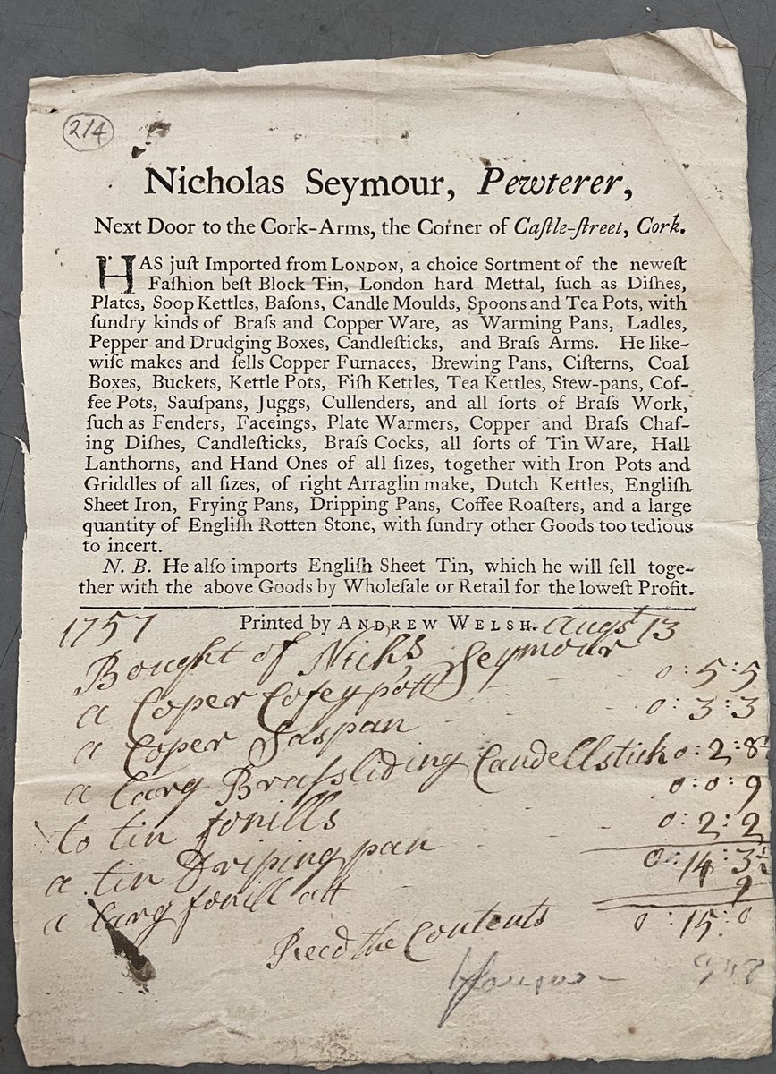 Gabrielle Robilliard (@gabyrobilliard) on Twitter photo Had a good chuckle when I read the last line in Mr Seymour’s list of wares from the 1750s … and lots of coffee and tea equipment for <a href="/intoxspaces/">Intoxicating Spaces</a>. One of many cool finds this week amongst the <a href="/Prize_Papers/">Prize Papers Project</a> at the <a href="/UkNatArchives/">The National Archives</a>. #archives #maritimehistory #coffee #tea Had a good chuckle when I read the last line in Mr Seymour’s list of wares from the 1750s … and lots of coffee and tea equipment for <a href="/intoxspaces/">Intoxicating Spaces</a>. One of many cool finds this week amongst the <a href="/Prize_Papers/">Prize Papers Project</a> at the <a href="/UkNatArchives/">The National Archives</a>. #archives #maritimehistory #coffee #tea