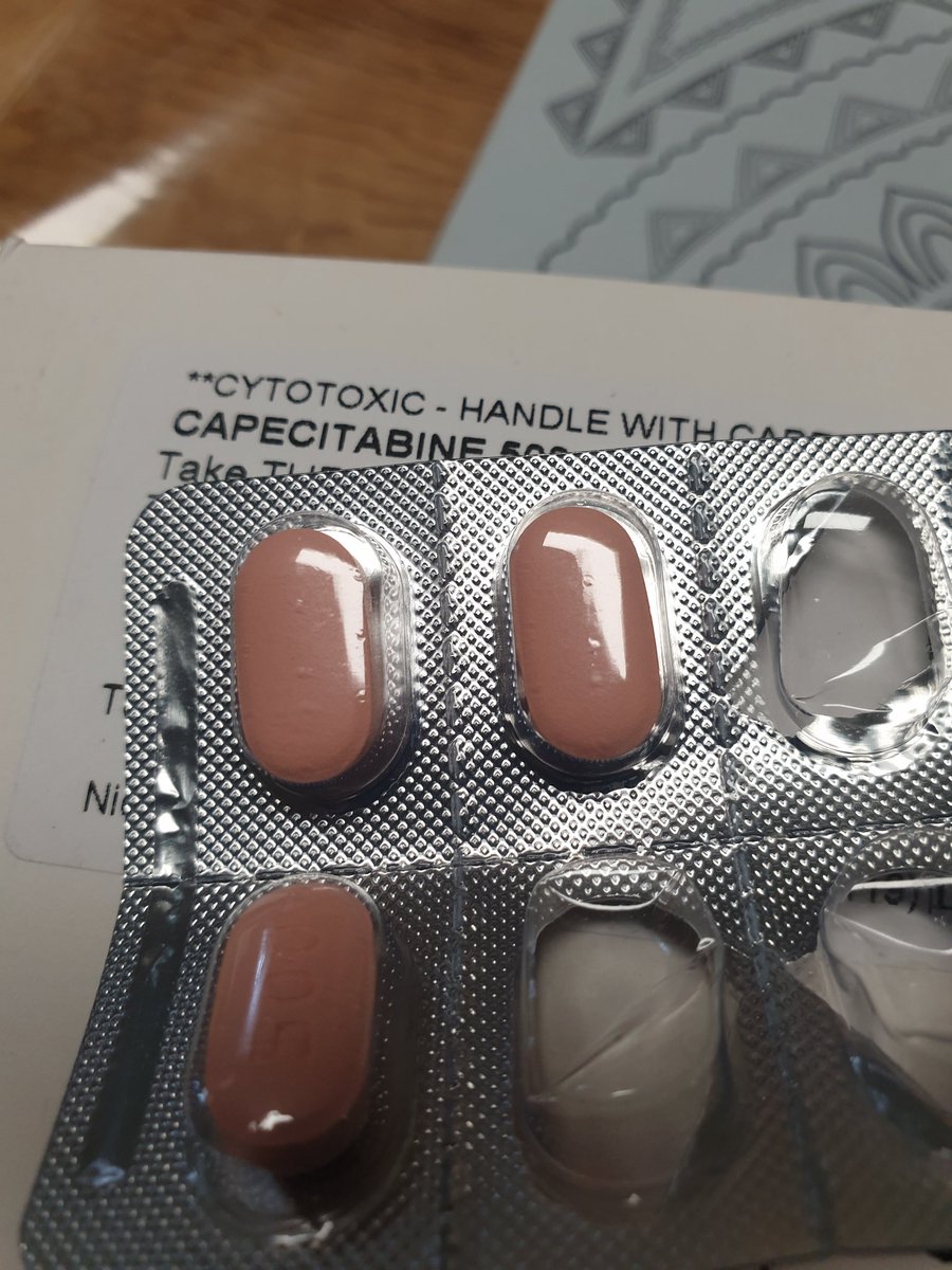 Round one of #chemotherapy nearly complete...@Accordhealth #capecitabine #oxaliplatin #capox #rectalcancer #ASCO23 @JulieKrause10 #yocrc #LARC #CRCWebinar @FightCRC @bowelcanceruk @BCWcharity @CathyEngMD @UHP_NHS #neoadjuvant Let's hope it is working! Is #RT always necessary?