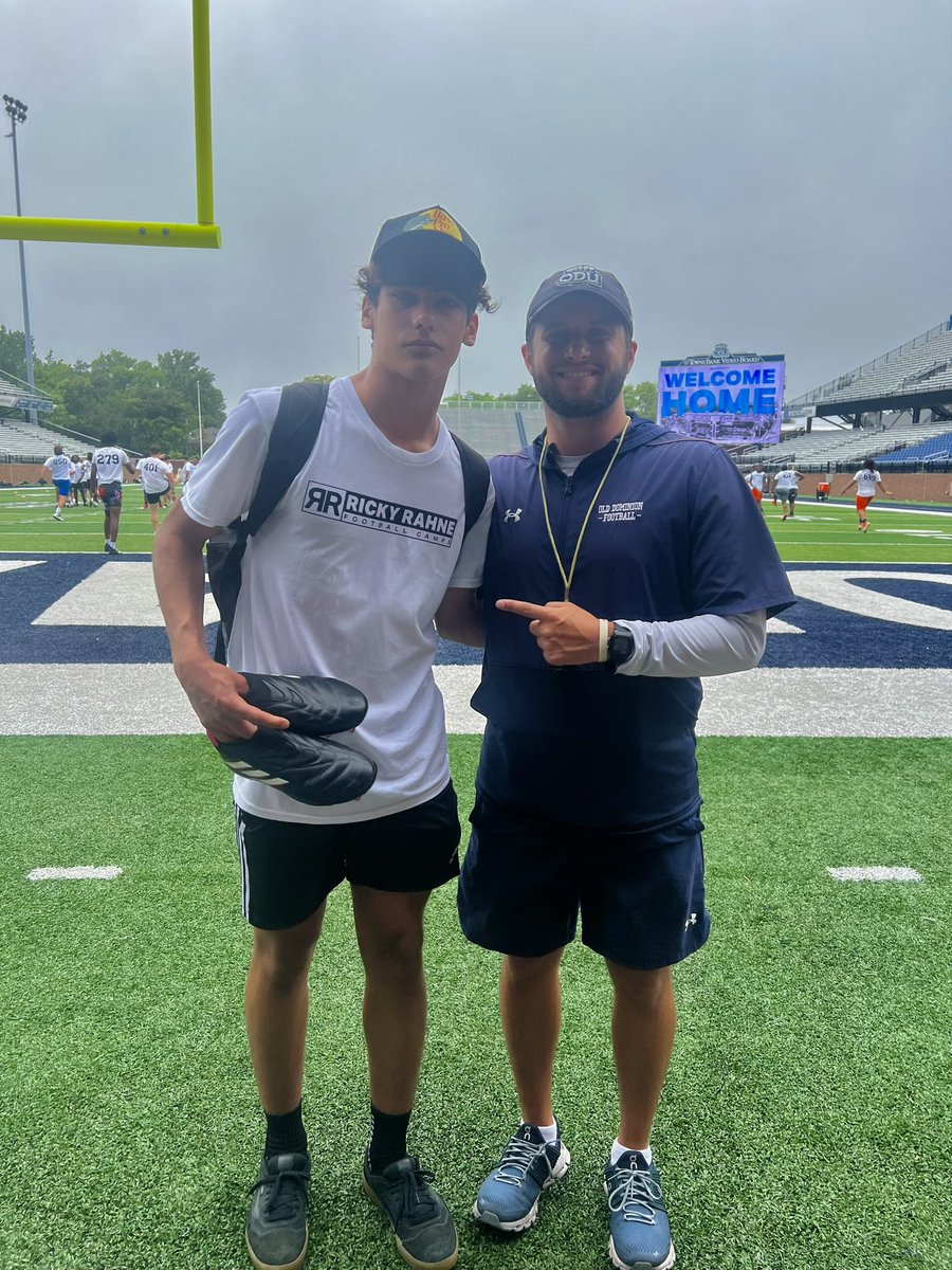 princetonortizz's tweet photo. Had a great time at ODU Today. Made good contact with the ball. Thanks to @CoachBaker_ for creating a great camp experience. @ODUFootball @SalemFootballVB @MarkHall_59 #gomonarchs #odu https://t.co/iB9QkkoP8s