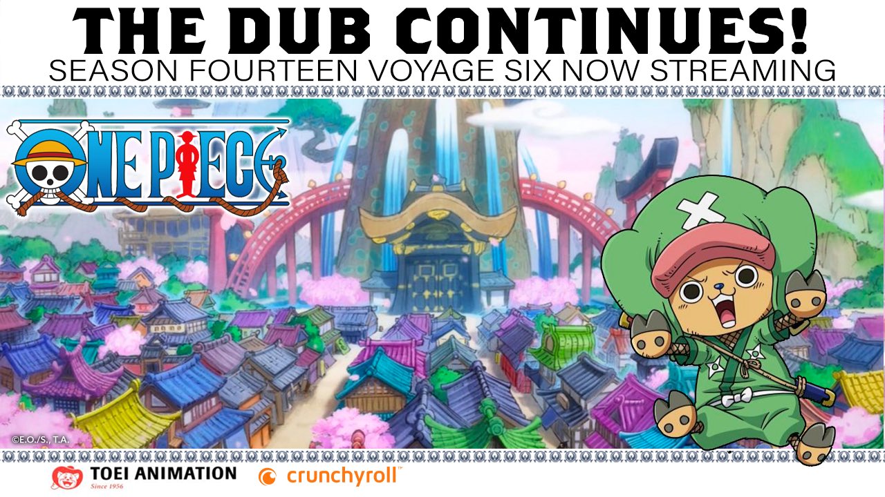 One Piece US on X: Wano dub alert!💥 ROOF PIECE is here! #OnePiece Season  14 Voyage 11 (Eps 1013-1024) is now streaming @Crunchyroll 🙌 🏴‍☠️ Watch    / X