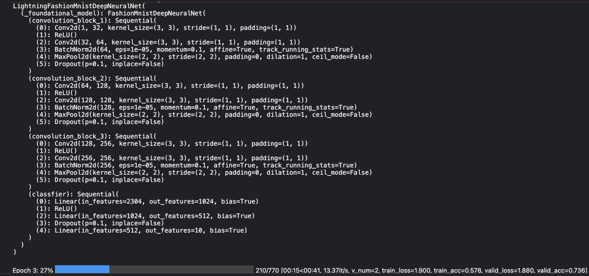 sounish1's tweet photo. Sometimes, going back to the basics - 
Helps to clear a few dizzy and shadow areas we often forget to look back to.
PS: long time - #fashionmnist from #openml #PyTorch  #pytorchlightning #deeplearning training a well-known model. https://t.co/cm3QPzvNh6