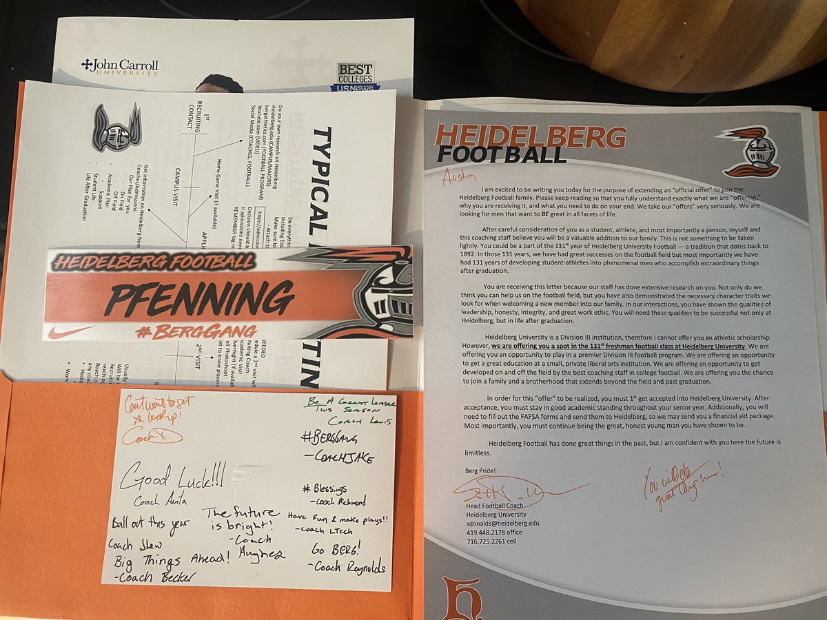 Thank you for the handwritten letter/mail ! <a href="/BergFootball/">Heidelberg Football</a>