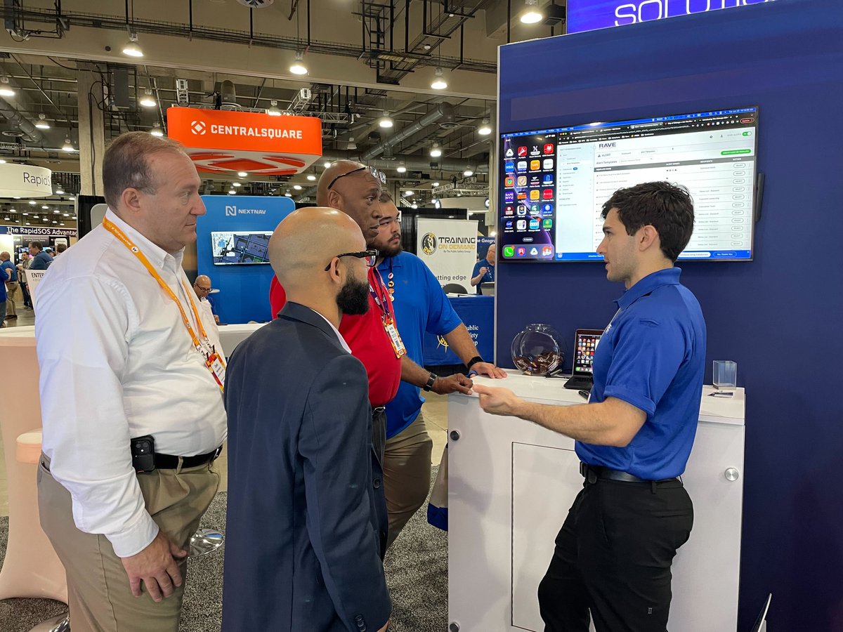 MotoSolutions's tweet photo. ICYMI: Couldn’t make it to #NENA2023? @RaveMSafety highlighted the critical communications capabilities of its #RaveAlert mass notification system & showcased why #RavePanicButton and #AppArmor apps put safety in the palm of your hands. Learn more: https://t.co/zm3qBwTCyd https://t.co/JPdeHVL4Tw