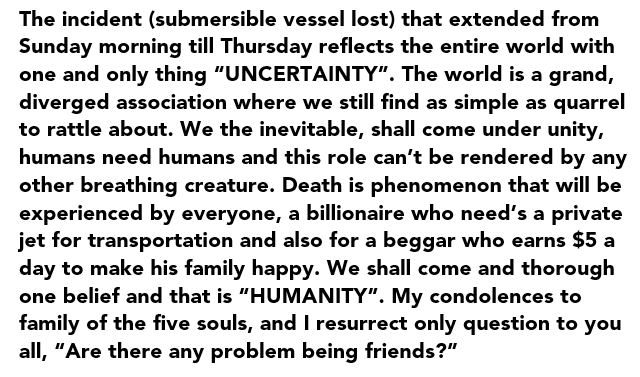 #TitanicRescue #titanicsubmersible #humanity #HumanityFirst #livesmatter #quoteoftheday #quotes