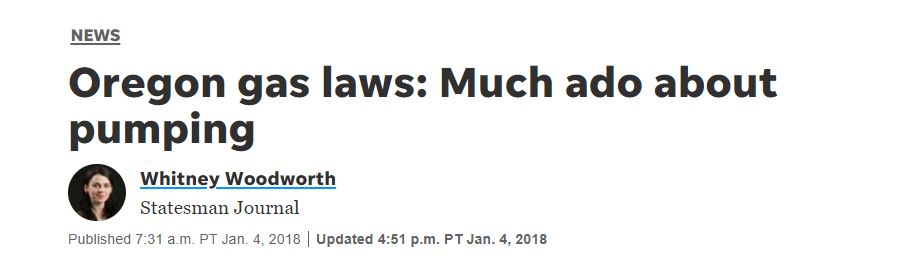For those covering the new gas pumping laws in Oregon, feel free to steal this headline my editor somehow let me get away with in 2018.