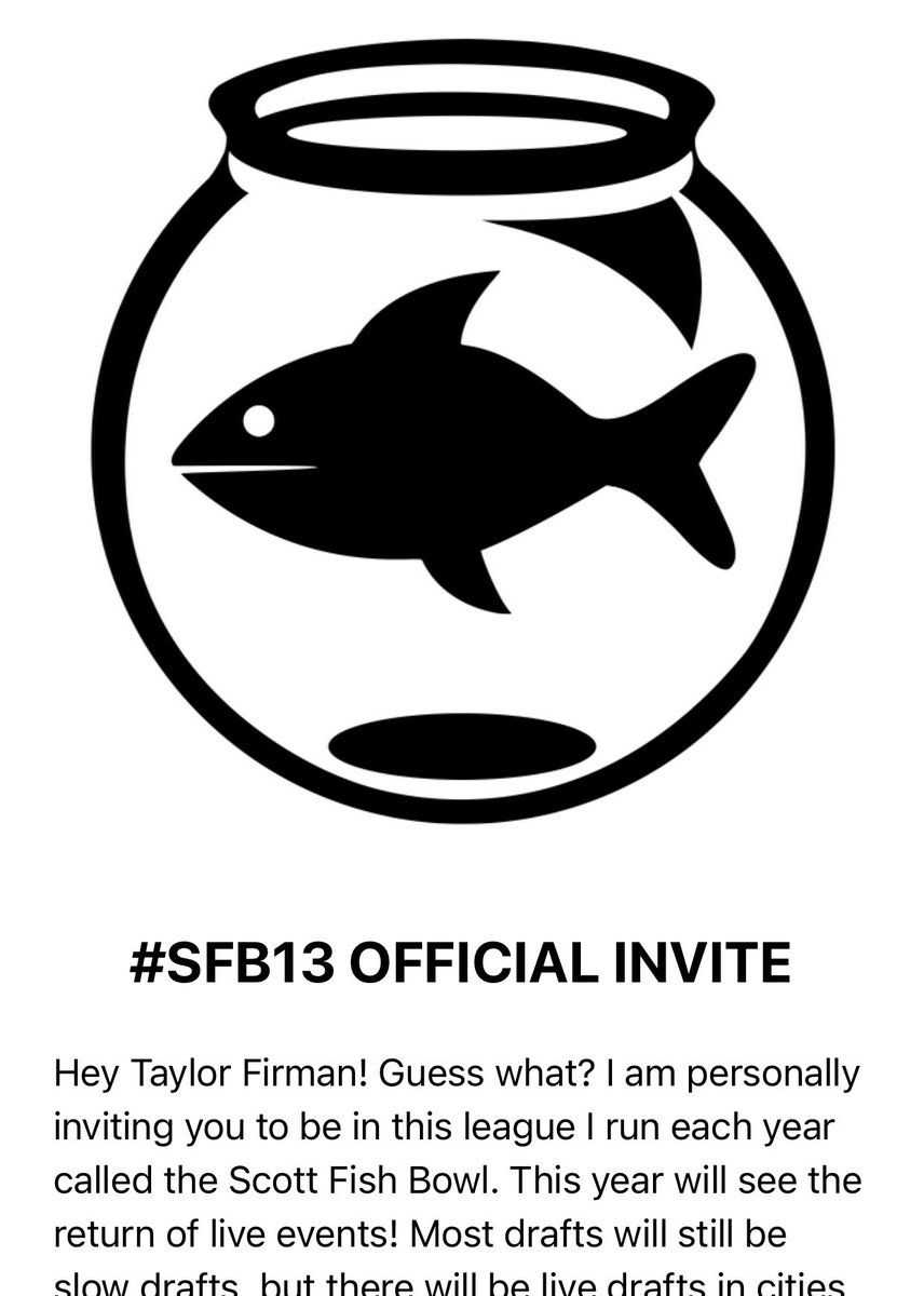 tefirman51's tweet photo. Is this real life?? 🤯🤯🤯

Extremely pumped for my first shot at the Scott Fish Bowl!! Such an awesome overlap of philanthropy and fantasy sports. Thanks @FantasyCaresOrg @ScottFish24 and everyone else involved!! #SFB13 https://t.co/uji3mI82iu