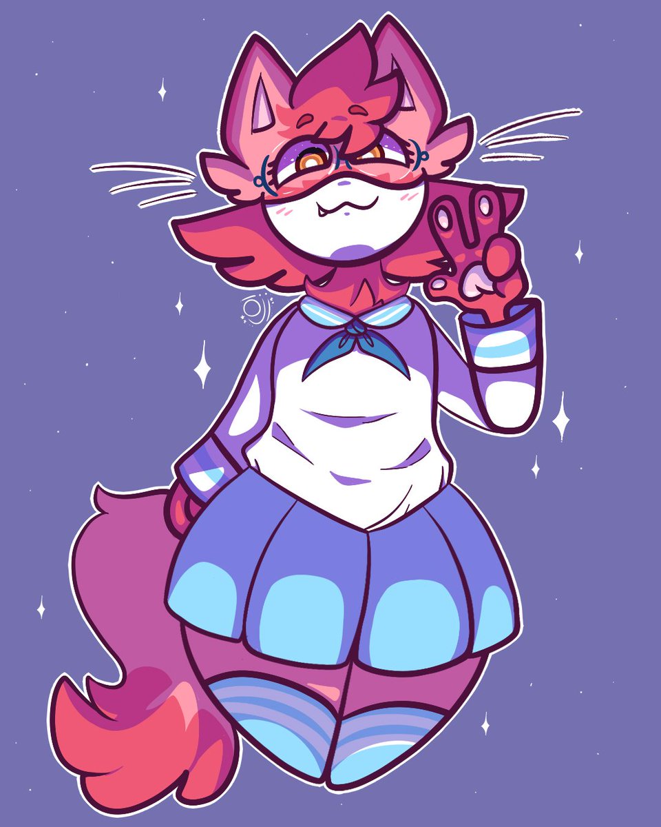 thealien_prince's tweet photo. Her name is Milky!! 💕 She's a cosplayer and a big weeb! Also pink!! #digitalart #digitaldrawing #anthroart #characterart #pinkcat #sailoroutfit https://t.co/S3GWR5yU98