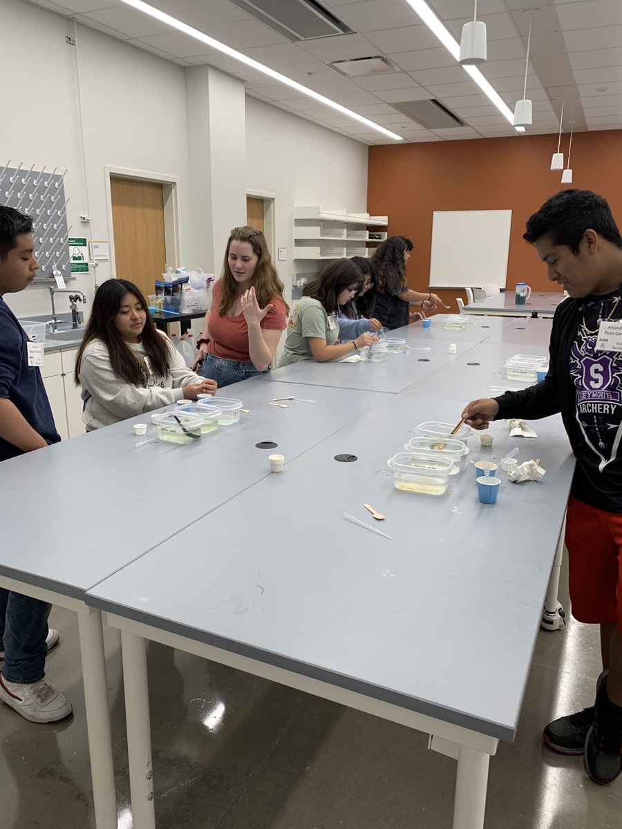 HandsOnSciABE's tweet image. Whew! 1.5 hours goes quickly when you&apos;re getting 20 students for 30 mins at a time on repeat! But we had a great time! (I know... not 75 students turned out to only be 60... but was the perfect number for this setup!) #bioengineering #reversespherification #poppingboba #CPASA