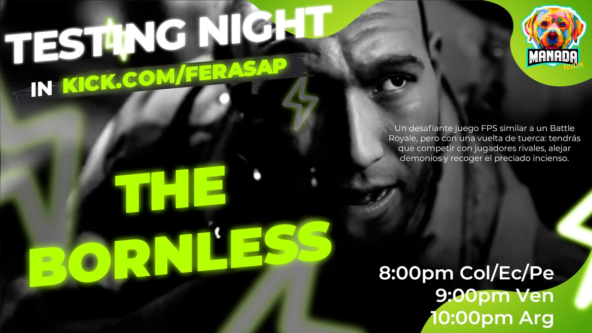 Ferasap1's tweet photo. Esta noche comenzamos con los #TestingNight en #KickStreaming si te gustan los juegos de terror y los shooters, no te pierdas este juego... @TheBornlessGame esta noche en mi canal 👀🔥
#KickStreamer #LMT #GamesReview #NFTGaming https://t.co/NraMpJZmaq
