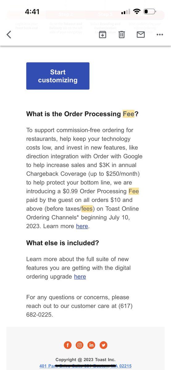 Hey <a href="/ToastTab/">Toast</a> this is total BS and we at Pearl’s Bagels are not happy about it. Please reconsider. Sincerely a shareholder/loyal toast customer of 3 years who’s actively exploring options from your competitors due to this:
