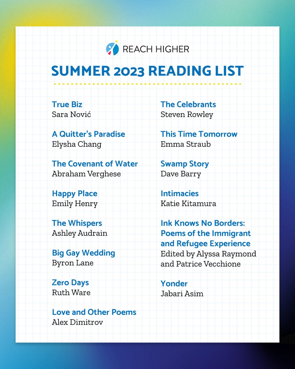 Time to sit back, relax, and read this summer 😌 What’s on your #TBR list? 📚 #ReachHigher