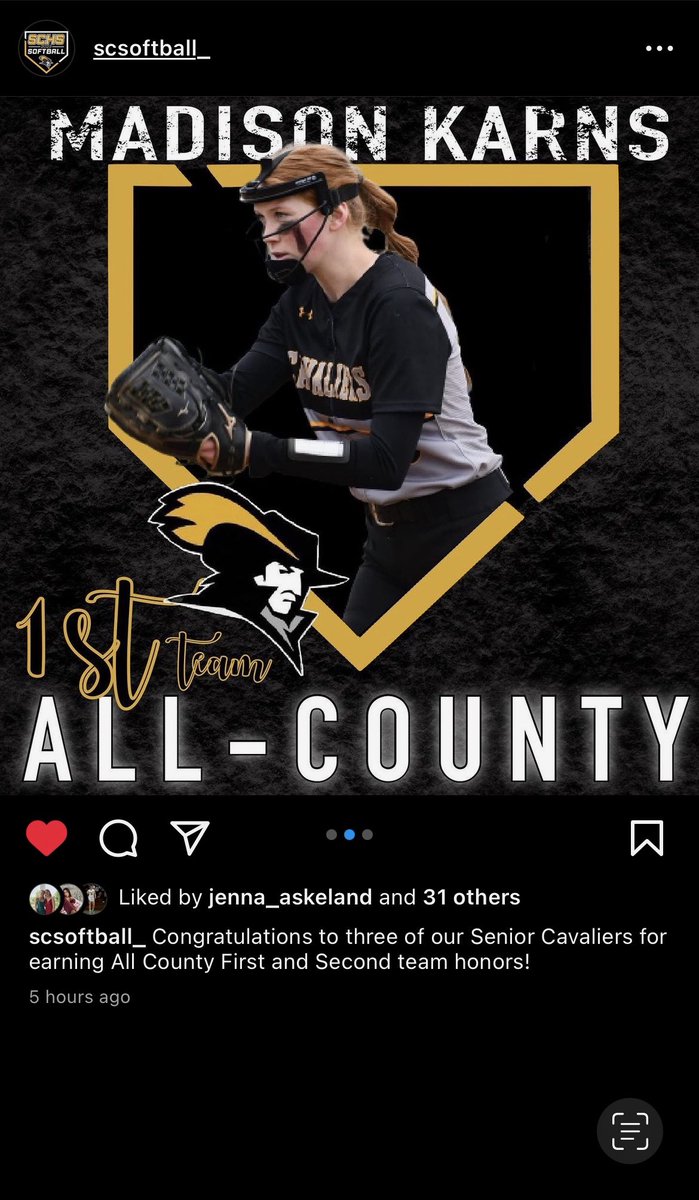 LisaKarns's tweet photo. CONGRATULATIONS MADDIE! 🖤💛🥎💪🥇
3 time First Team All County honors! https://t.co/d3g2UY0lkv