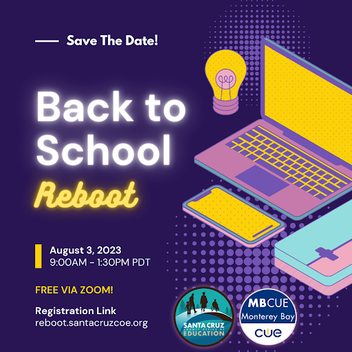 🎒✨ SAVE THE DATE: Back to School Reboot✨ Excitement level = 💯 One registrant shares, 'I've been out of the classroom for 5 years, and I know things have changed a lot. I'm thrilled that this PD is being offered—it's exactly what I need.' REGISTER >> reboot.santacruzcoe.org