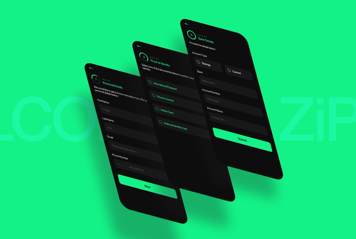 Designing something new everyday is so much fun!

It's Day 22/30 of the #designclanchallenge and I'm feeling like a legend already for coming this far.

Today's task was to design KYC screens for a fintech product and I worked on one for ZiP a savings and budgeting product.