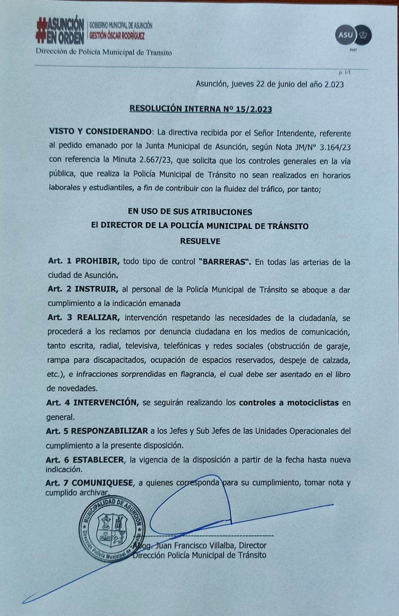 Por instrucciones recibidas del Intendente,las barreras no están permitidas, salvo aquellas que cuenten con una expresa orden de servicio expedida por esta Direccion, que deberá ser exhibida por la PMT.
De visualizar una de ellas sin autorización, recibimos el reclamo vía