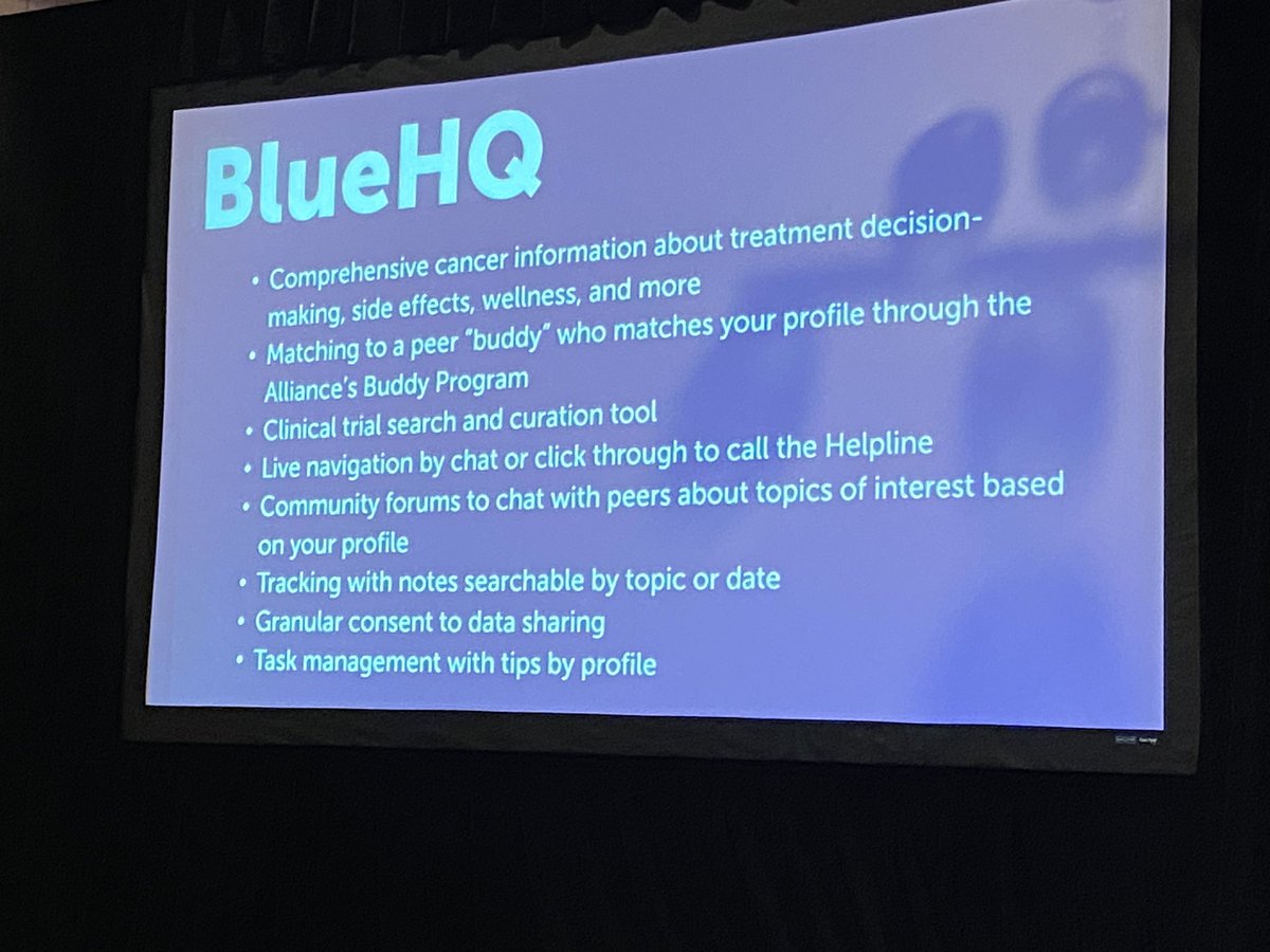 The amazing @coloncancermike of @CCAlliance discussing some data from their #colorectalcancer Never Too Young Survey & their new platform BlueHQ that will help support, navigate, and provide so many resources to the cancer community! @se_crc #crcsm #ayacsm