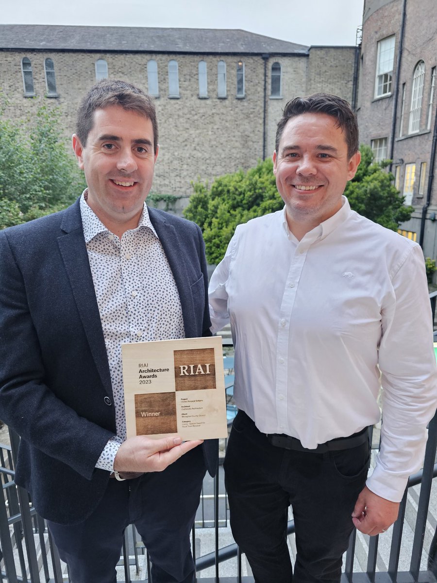 Hugely honoured and delighted to have won the <a href="/riaionline/">RIAI</a> special award for Rural Town Renewal for the Clones Renewal Scheme. #riaiawards