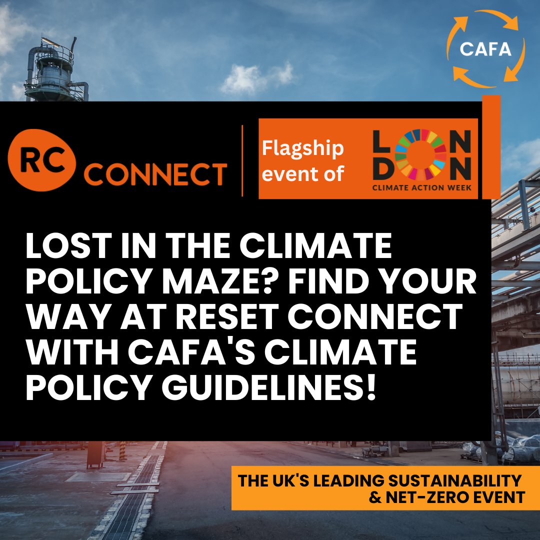 CAFACollective's tweet image. Lost in the climate policy maze? We&apos;ve got you covered! Climate Action for Associations&apos; Policy Guidelines rescue you from the alphabet soup. Join us @ResetConnect for expert advice on implementing bold climate action. #ClimateAction #PolicyGuidelines #ResetConnect