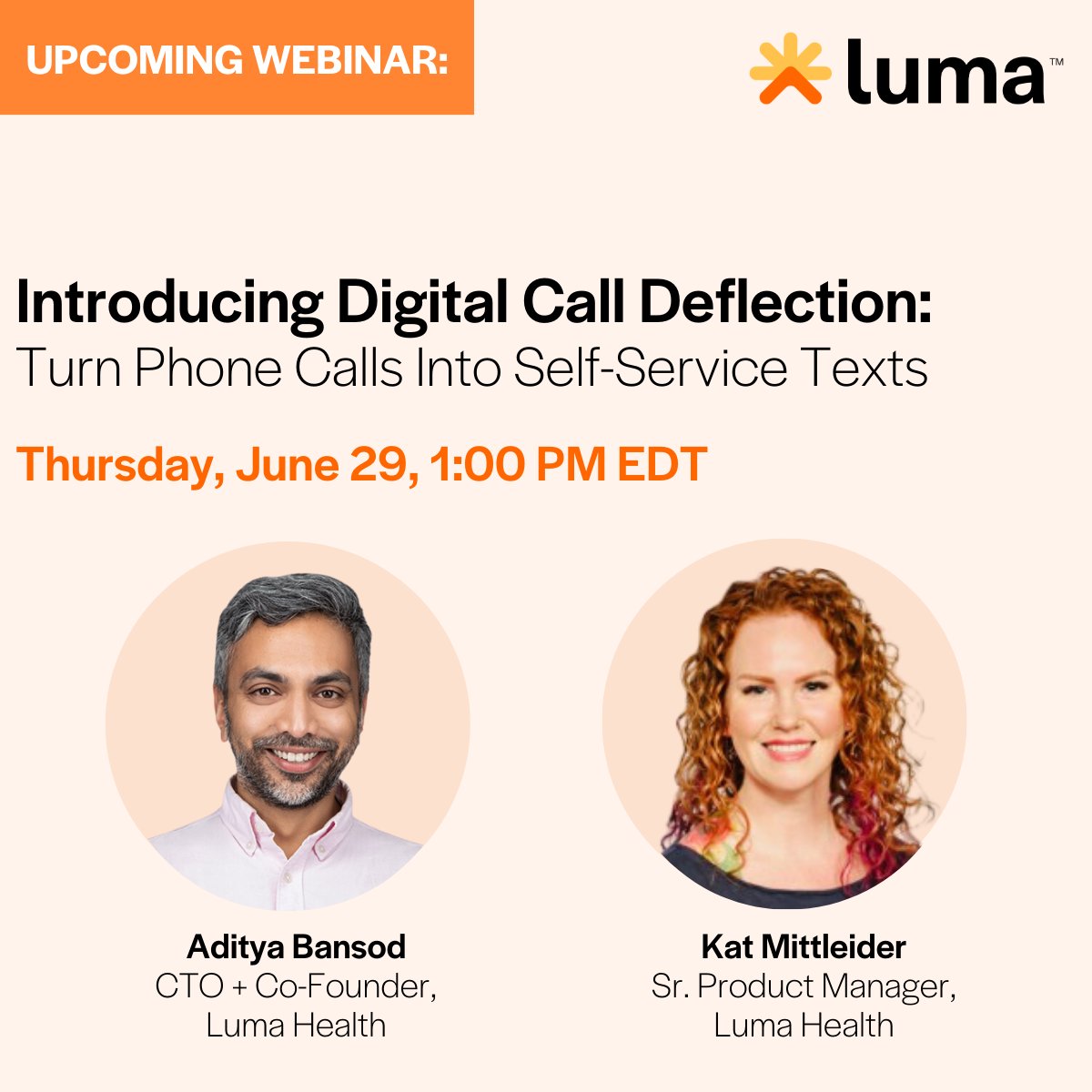 How can you empower patients and eliminate manual outreach from staff at the same time? We’ve been working on an answer: Digital Call Deflection. Join our webinar next week, Thursday, June 29 at 1 pm ET/10 am PT, to learn more! Save your spot here: hubs.li/Q01TJYlY0