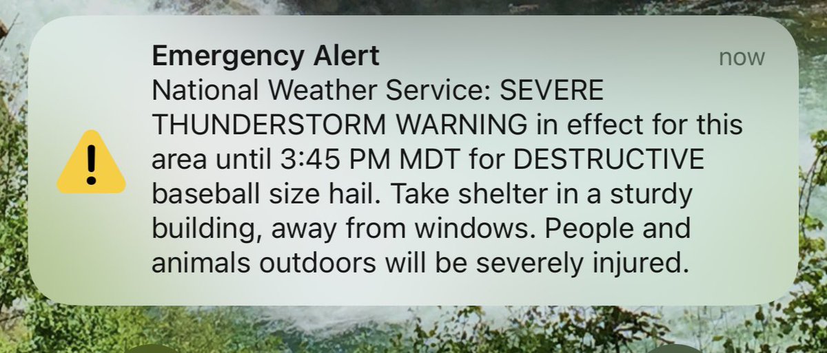 JenniferBroome's tweet photo. Never good to get alert like this. #cowx #weather https://t.co/Jpf3UjhVNe