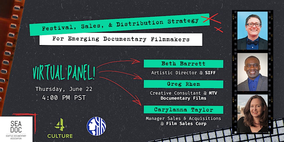 'Festival, Sales & Distribution Strategy for Emerging Filmmakers'

Virtual panel presented by @SeattleDocs today at 4pm PST with experts from @SIFFnews, @mtvdocs, and Film Sales Corp.

More info here: tinyurl.com/52he89zx