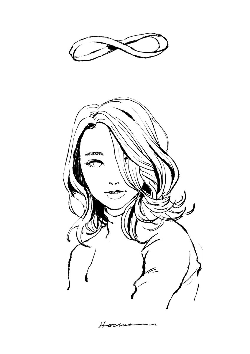 ペン画でわっかの4人。メインで髪型の練習として描きました。 #illustration #AdobeFresco