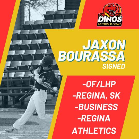 DinosBaseball's tweet image. 🚨🚨Commitment alert 🚨🚨 we’re happy to announce that Jaxon Bourassa will be joining the Dinos baseball family this fall!

Jaxon comes to us from the @reginaathletics program and is entering the Haskayne School of business.

Welcome, Jaxon!

#dinosbsbl #canadasleague
