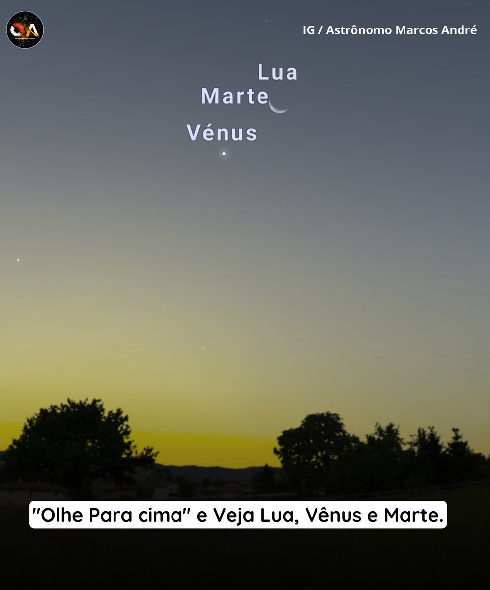 OA_Astronomy's tweet photo. "Olhe para Cima" e Contemplem esse lindo Espetáculo no Céu, com Lua crescente + Vênus e Saturno ❤️ https://t.co/f9vjx6a5o7