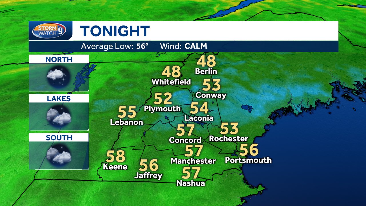 WMUR News 9 Weather on Twitter: "Good evening, you'll find tonight's ...